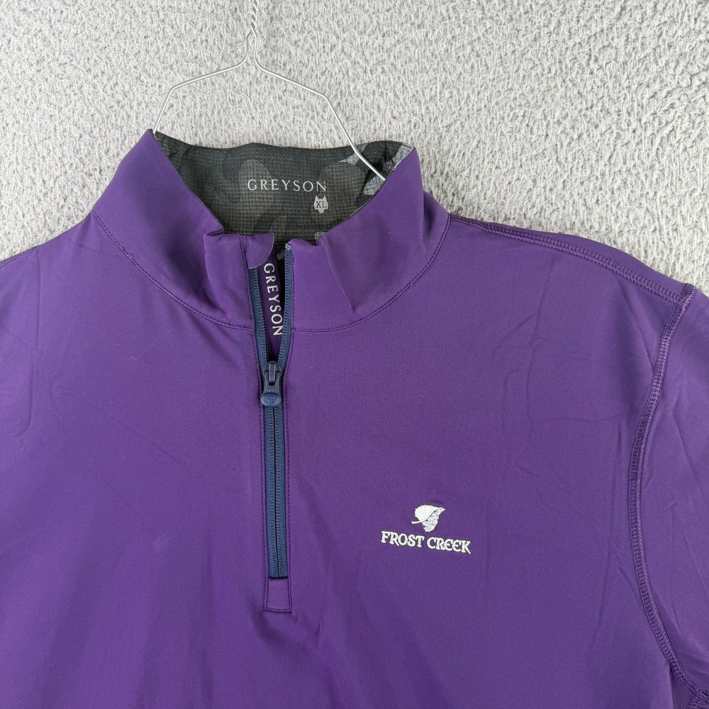 Greyson 1/4 Zip Pullover Mens XL Purple Frost Creek Logo Performance Golf Shirt